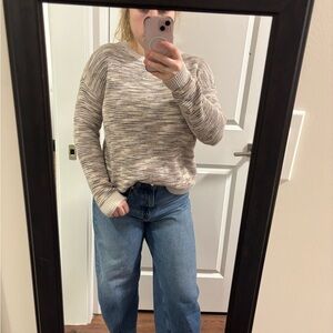 J. Jill Cream and Brown Knit Sweater